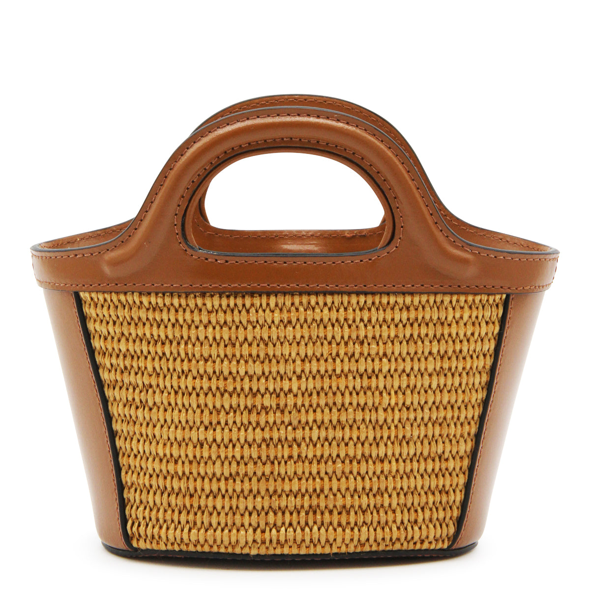 BROWN TROPICALIA MINI TOP HANDLE BAG
