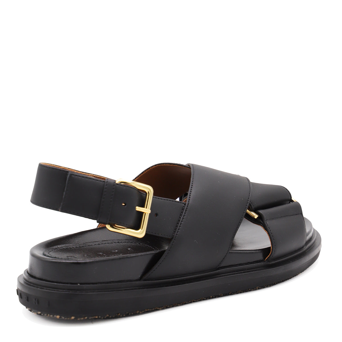BLACK LEATHER FUSSBETT SANDALS