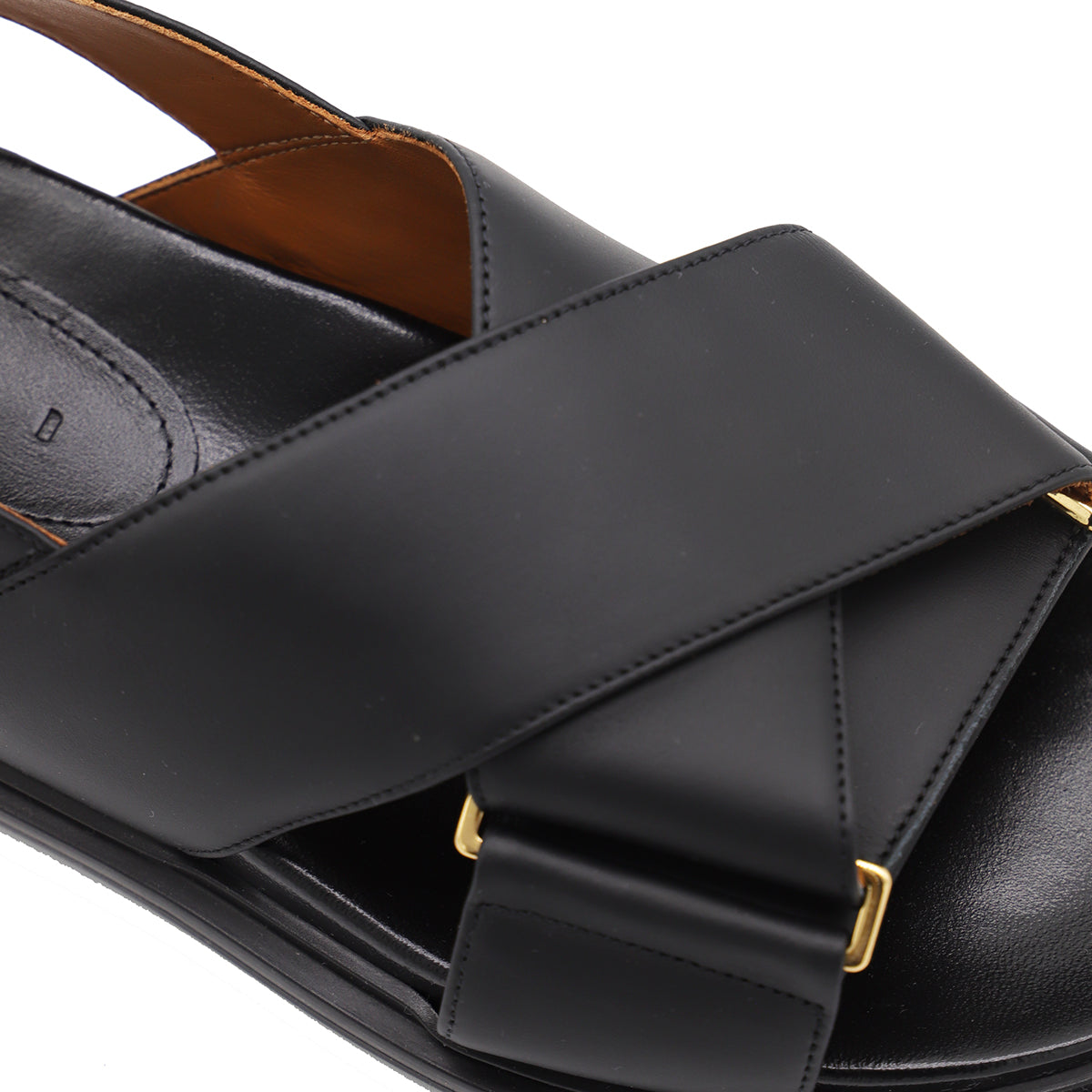 BLACK LEATHER FUSSBETT SANDALS