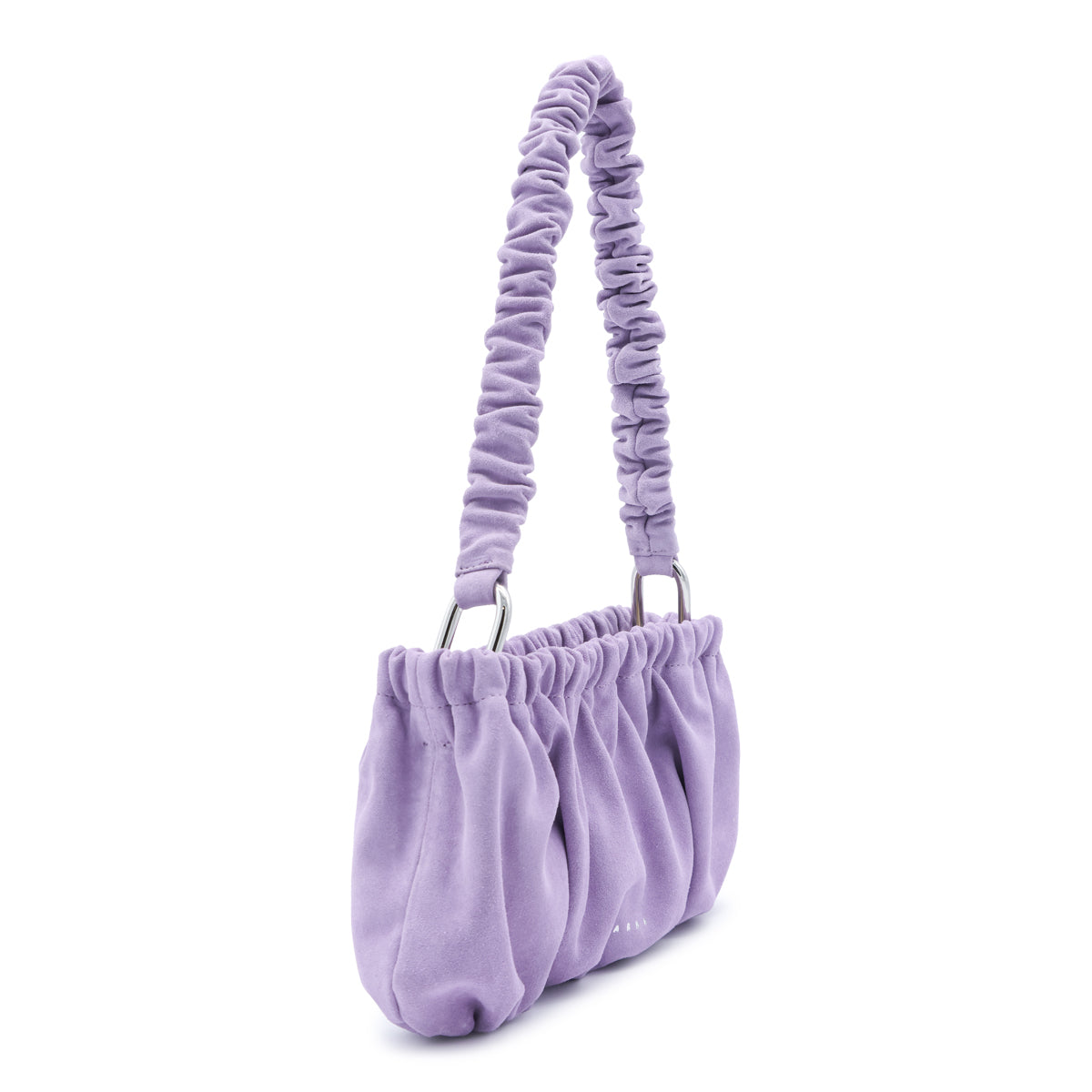 PINK LEATHER GATHERED SHOULDER BAG
