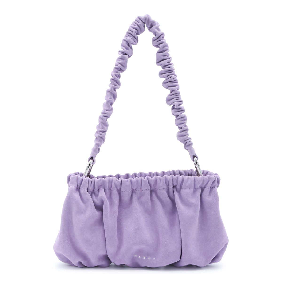 PINK LEATHER GATHERED SHOULDER BAG
