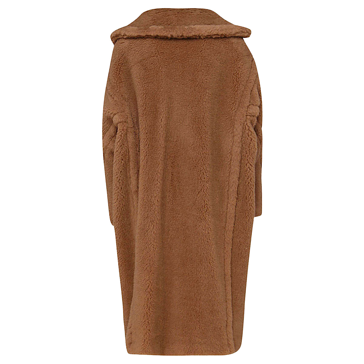 CAMEL WOOL AND SILK BLEND TEDDY COAT