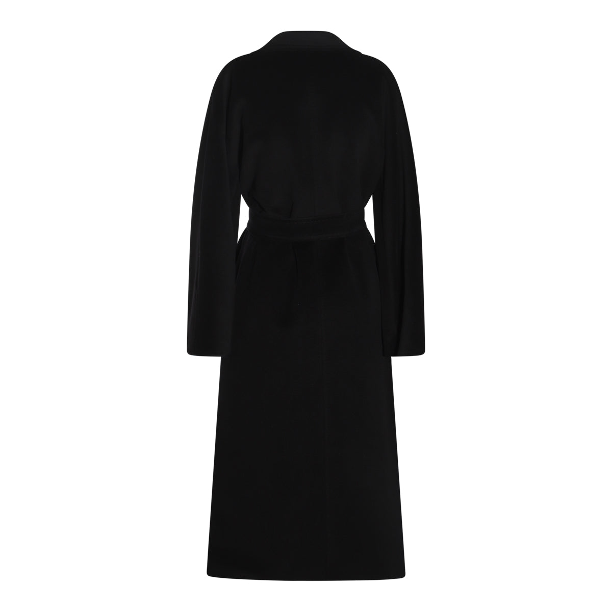 BLACK VIRGIN WOOL AND CASHMERE BLEND MADAME COAT