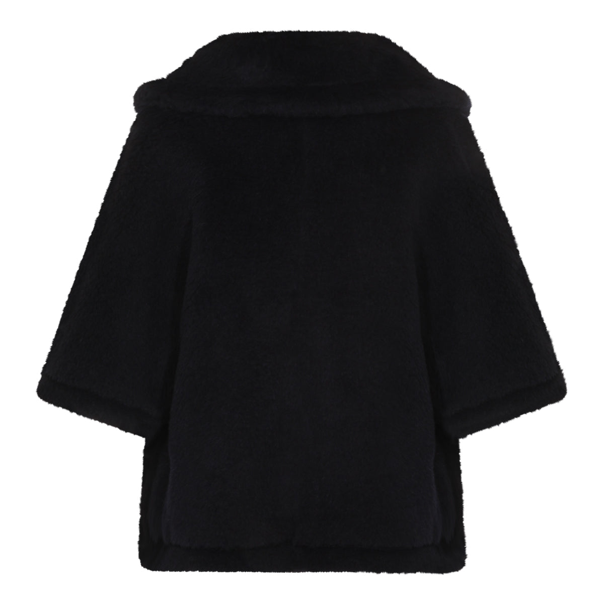 BLUE WOOL BLEND CAPE