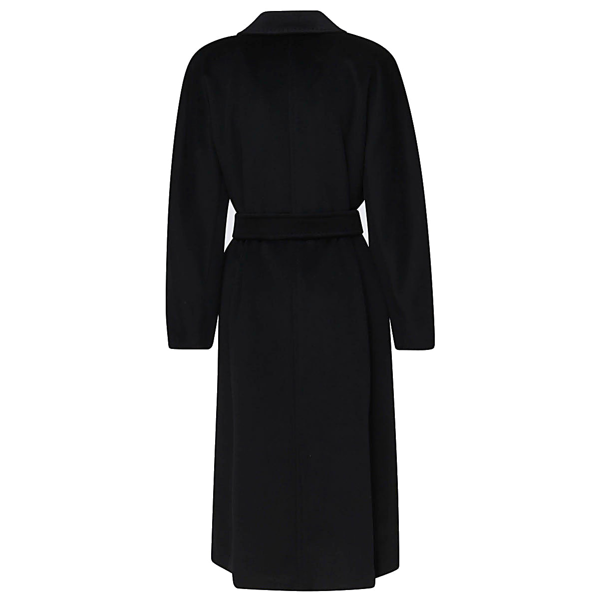 BLACK VIRGIN WOOL AND CASHMERE BLEND MADAME COAT