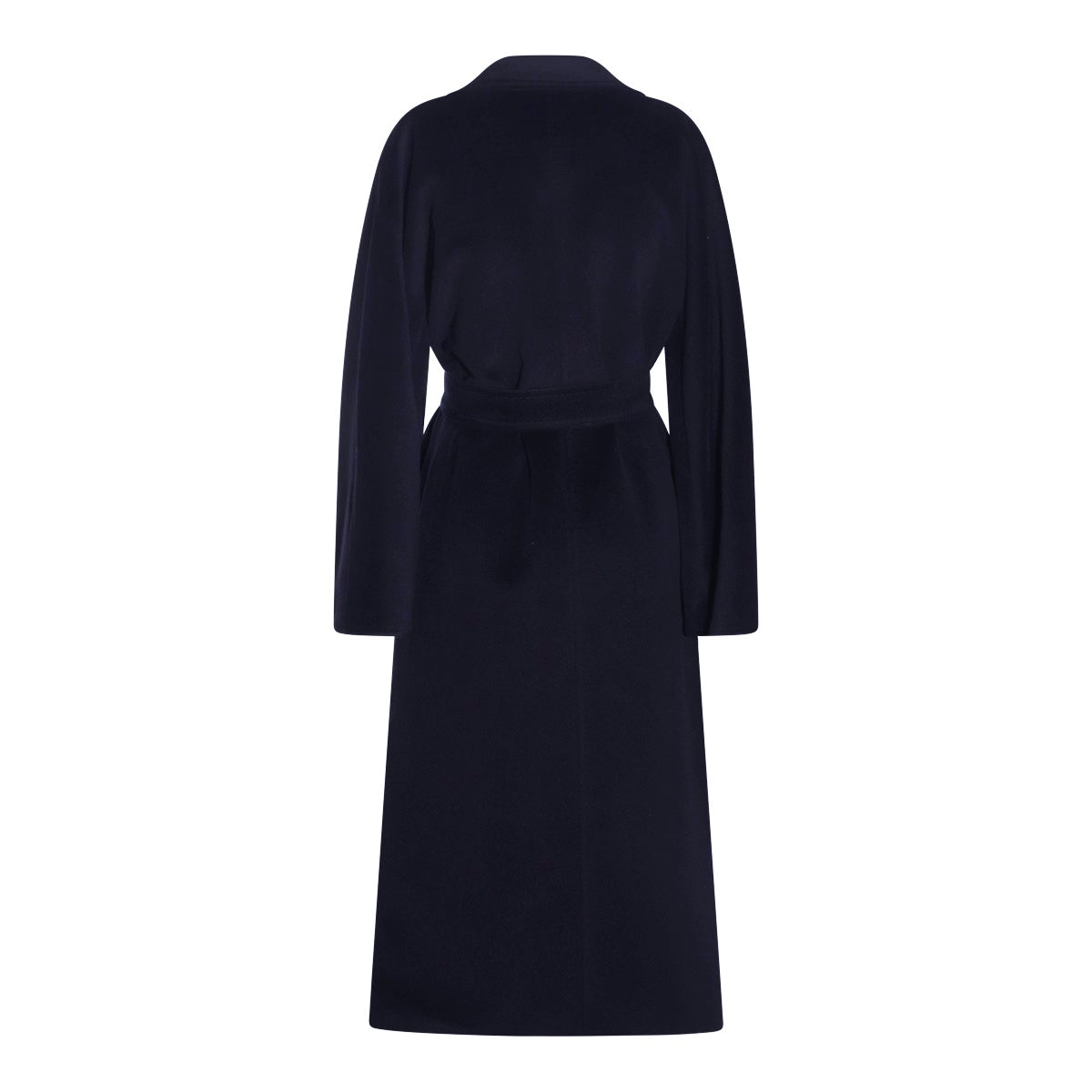 NAVY VIRGIN WOOL AND CASHMERE BLEND MADAME COAT