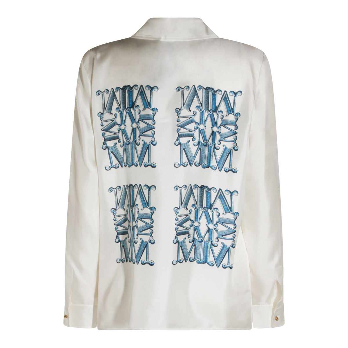 WHITE AND BLUE SILK FILTRO SHIRT