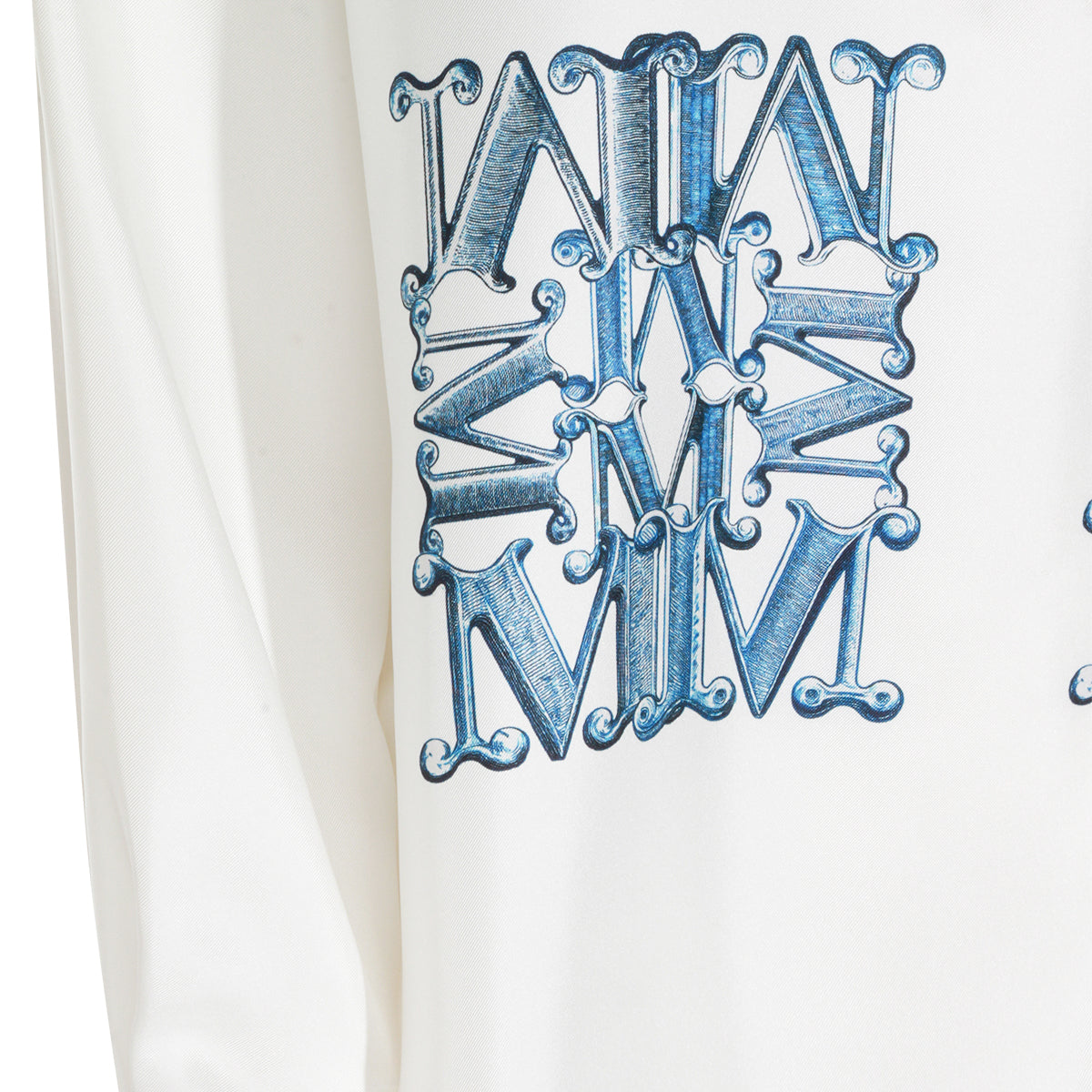 WHITE AND BLUE SILK FILTRO SHIRT