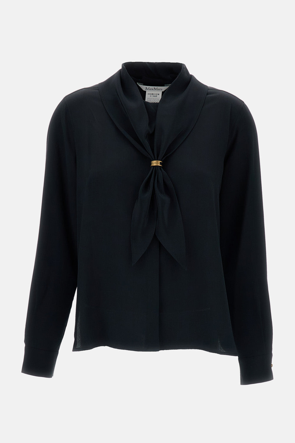 TIE-NECK SCARF SILK SHIRT