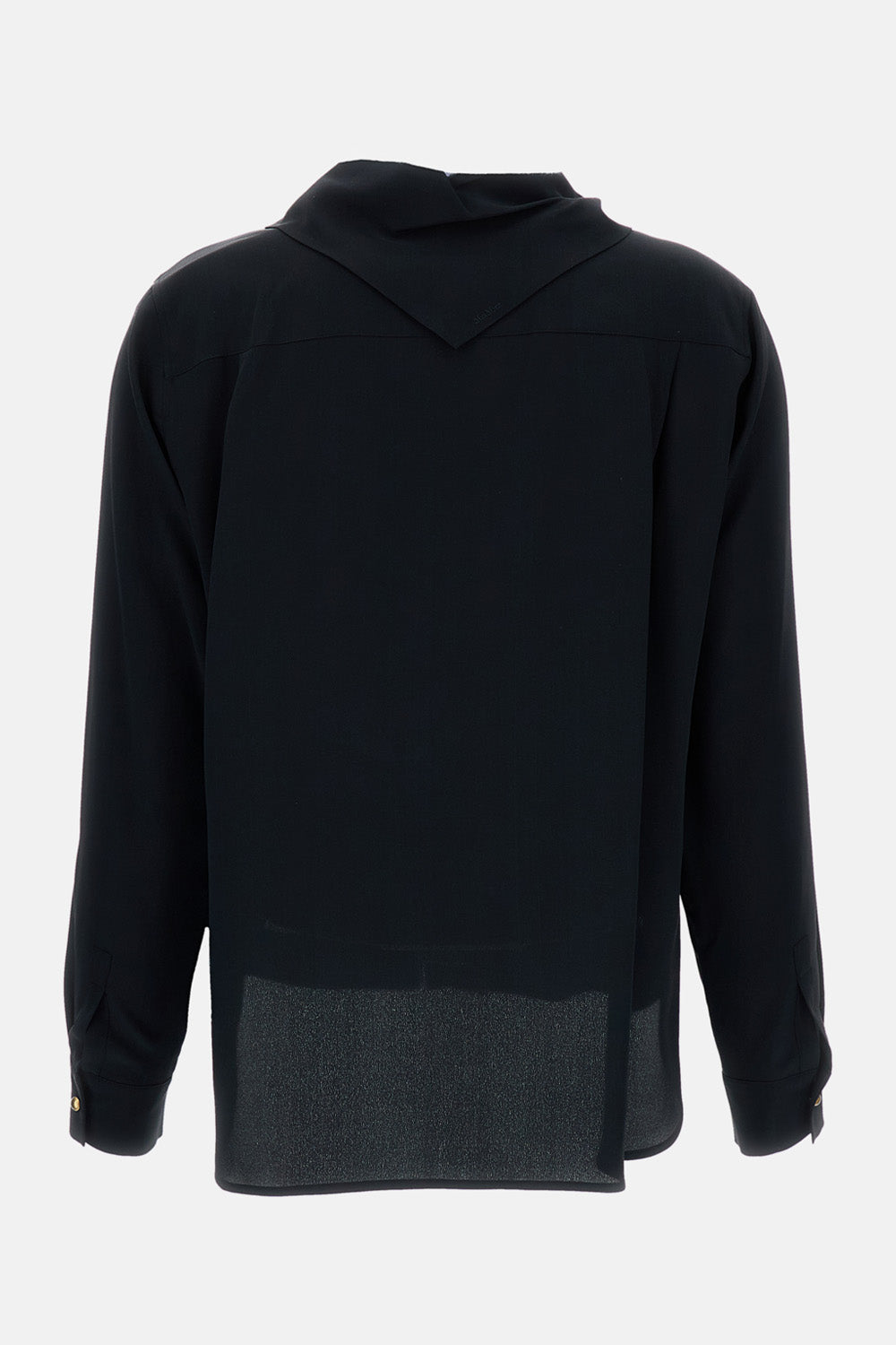 TIE-NECK SCARF SILK SHIRT