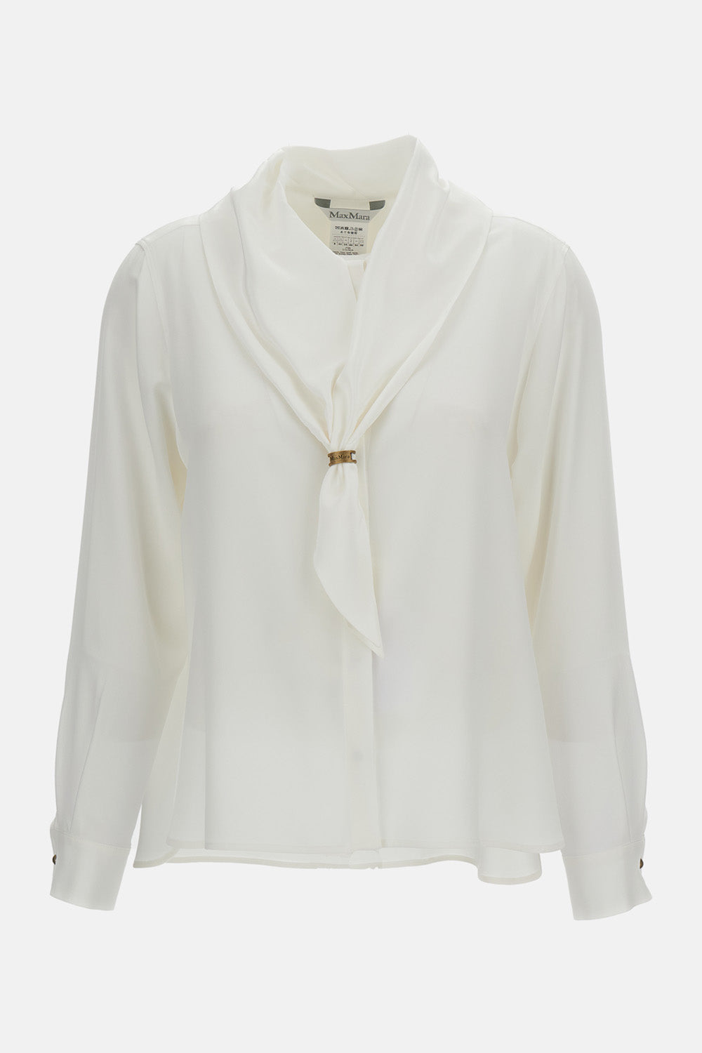 TIE NECK SCARF SILK SHIRT