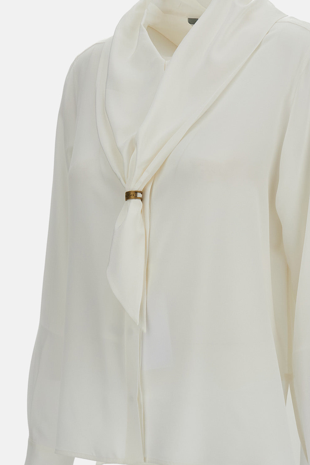 TIE NECK SCARF SILK SHIRT