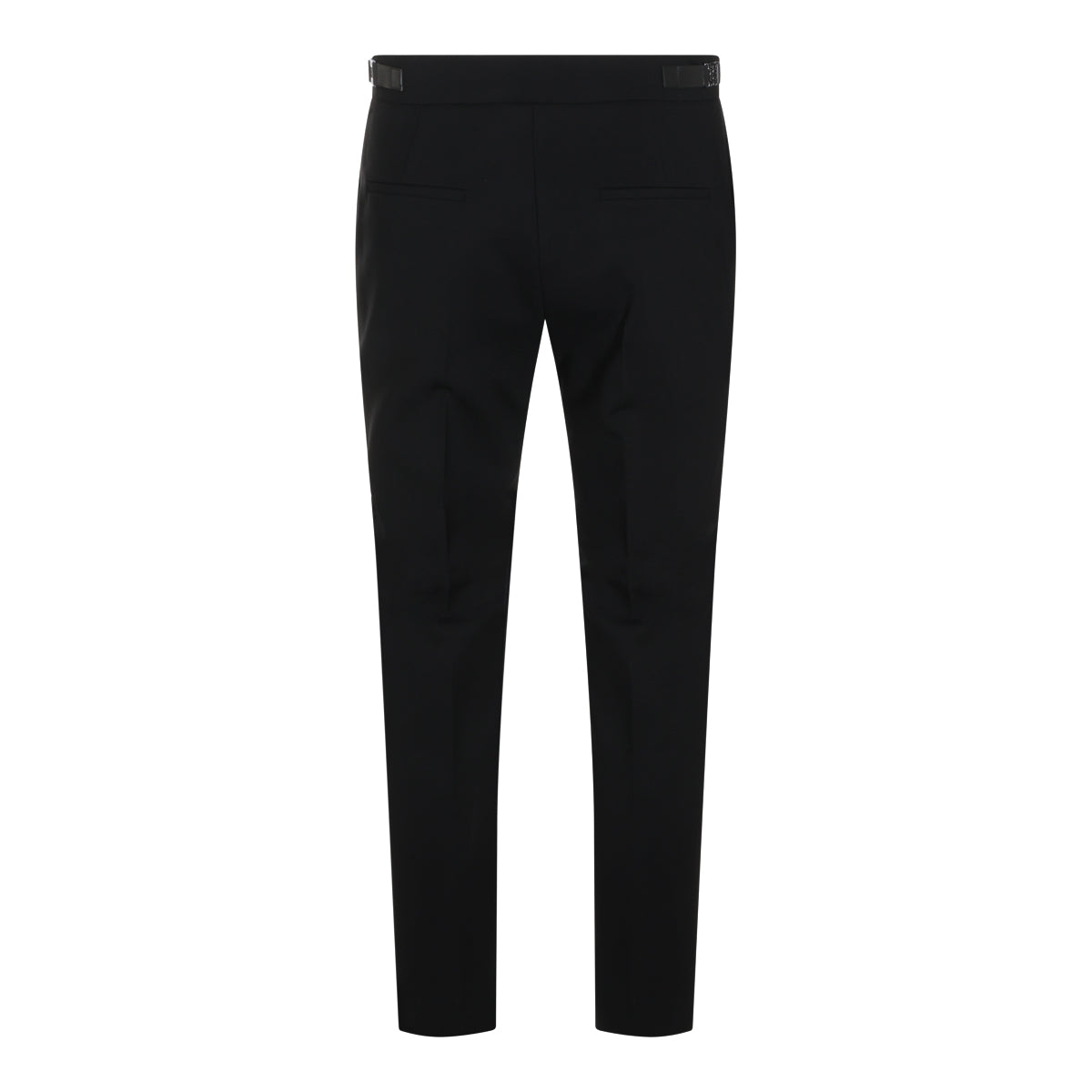 BLACK VIRGIN WOOL MACINO STRETCH PANTS