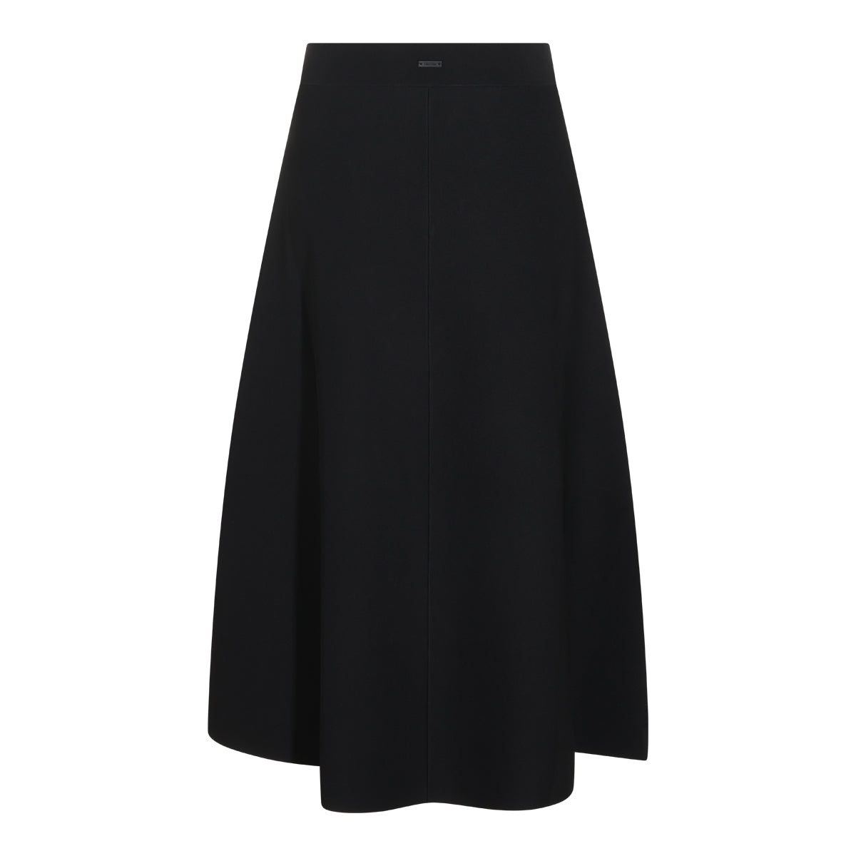 BLACK VISCOSE FUGGITO MIDI SKIRT