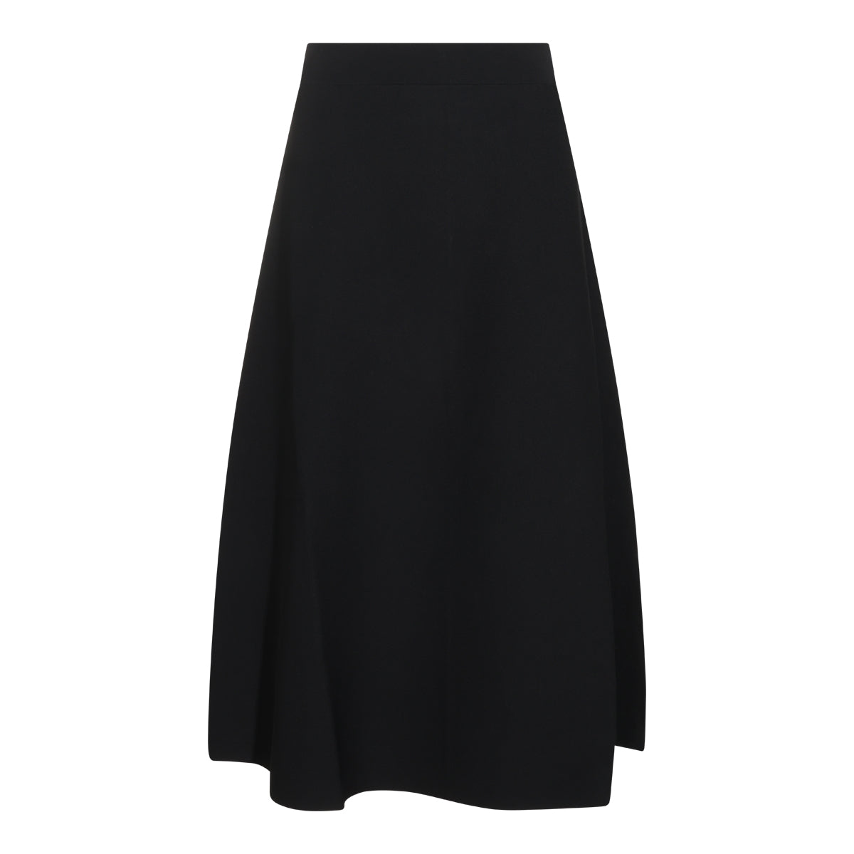 BLACK VISCOSE FUGGITO MIDI SKIRT