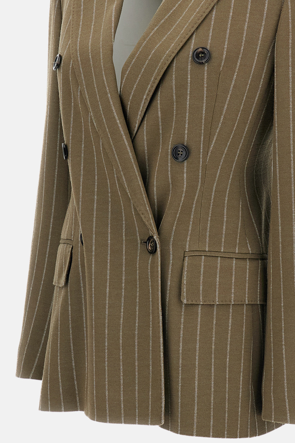 PINSTRIPE DOUBLE-BREASTED BLAZER