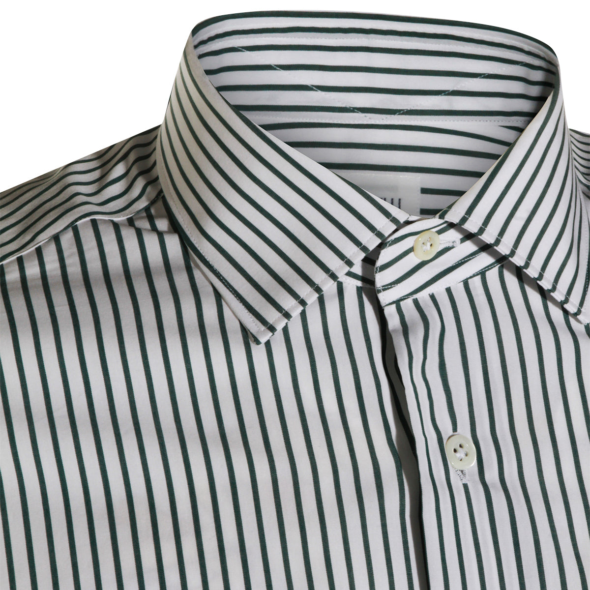WHITE AND GREEN COTTON SHIRT