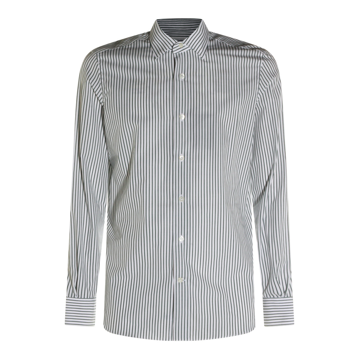 WHITE AND GREEN COTTON SHIRT