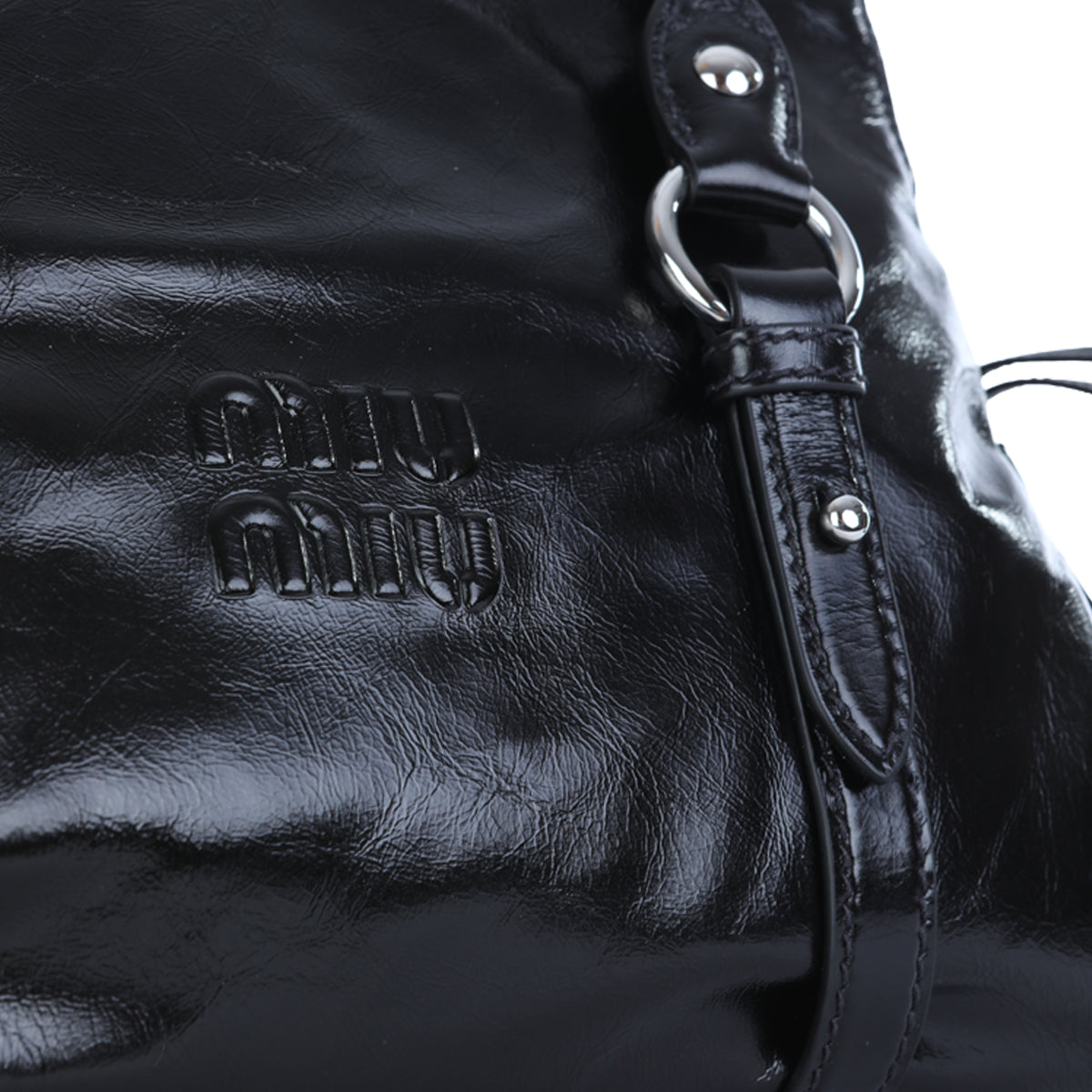 BLACK LEATHER TOP HANDLE BAG