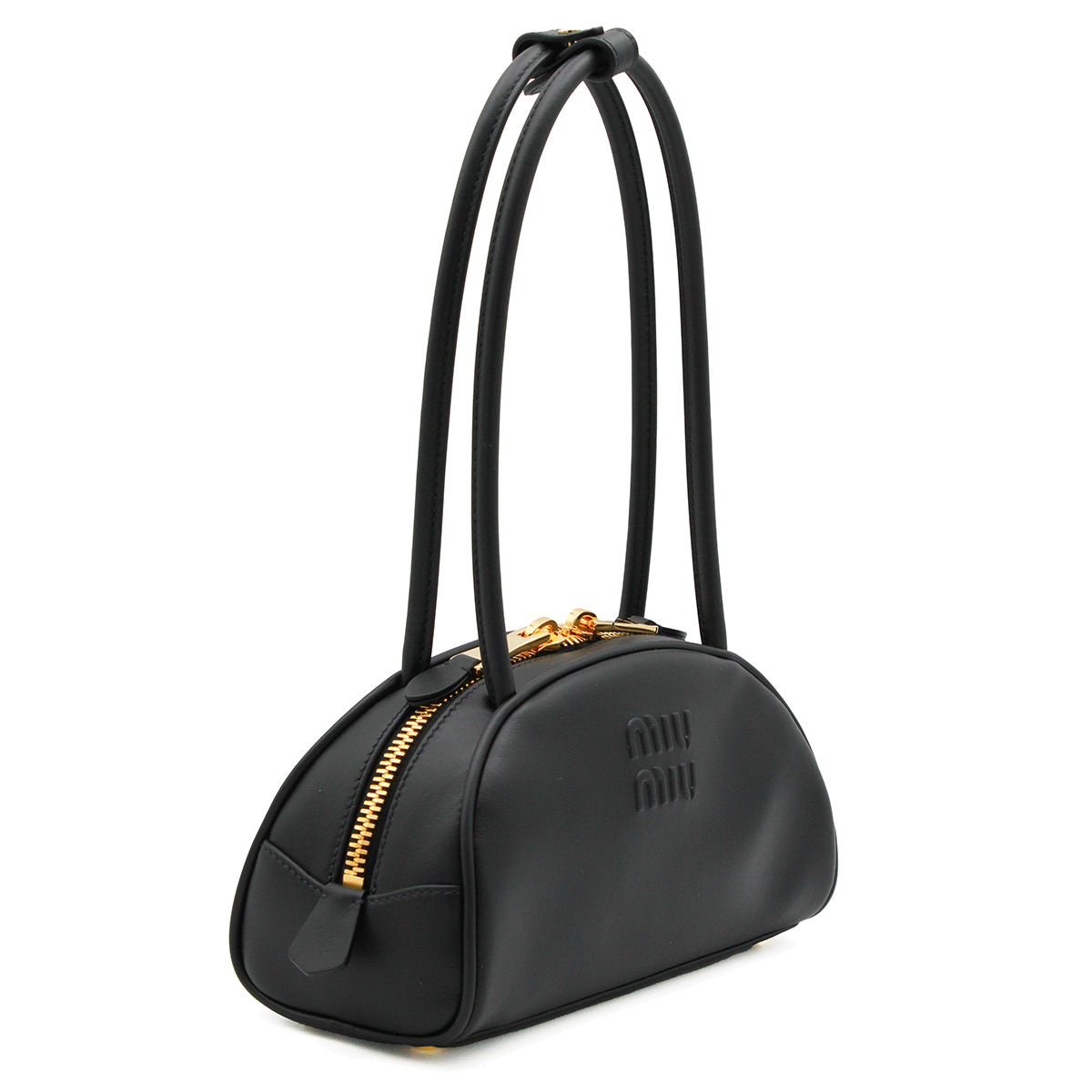 BLACK LEATHER BEAU SHOULDER BAG
