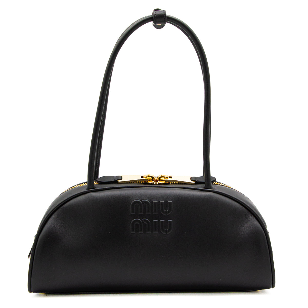 BLACK LEATHER SHOULDER BAG