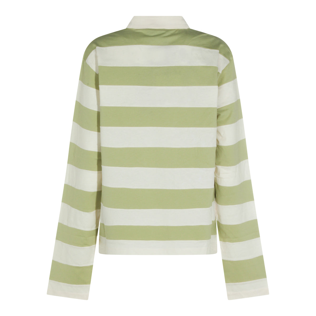 AGAVE AND IVORY COTTON STRIPED POLO SHIRT