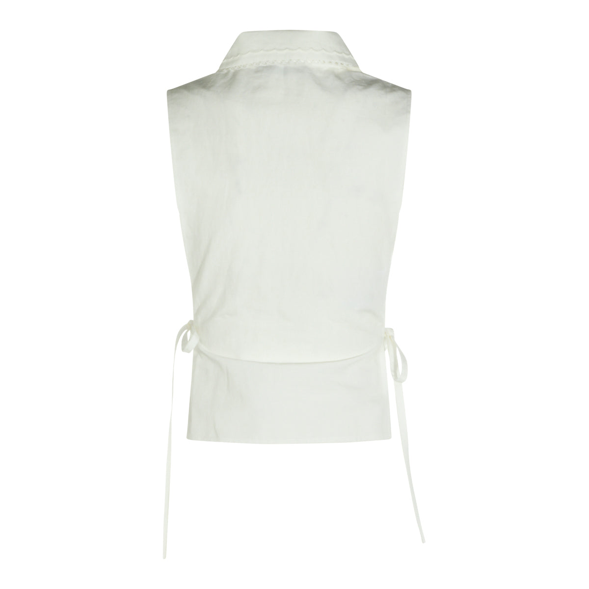 WHITE COTTON AND LINEN SHIRT