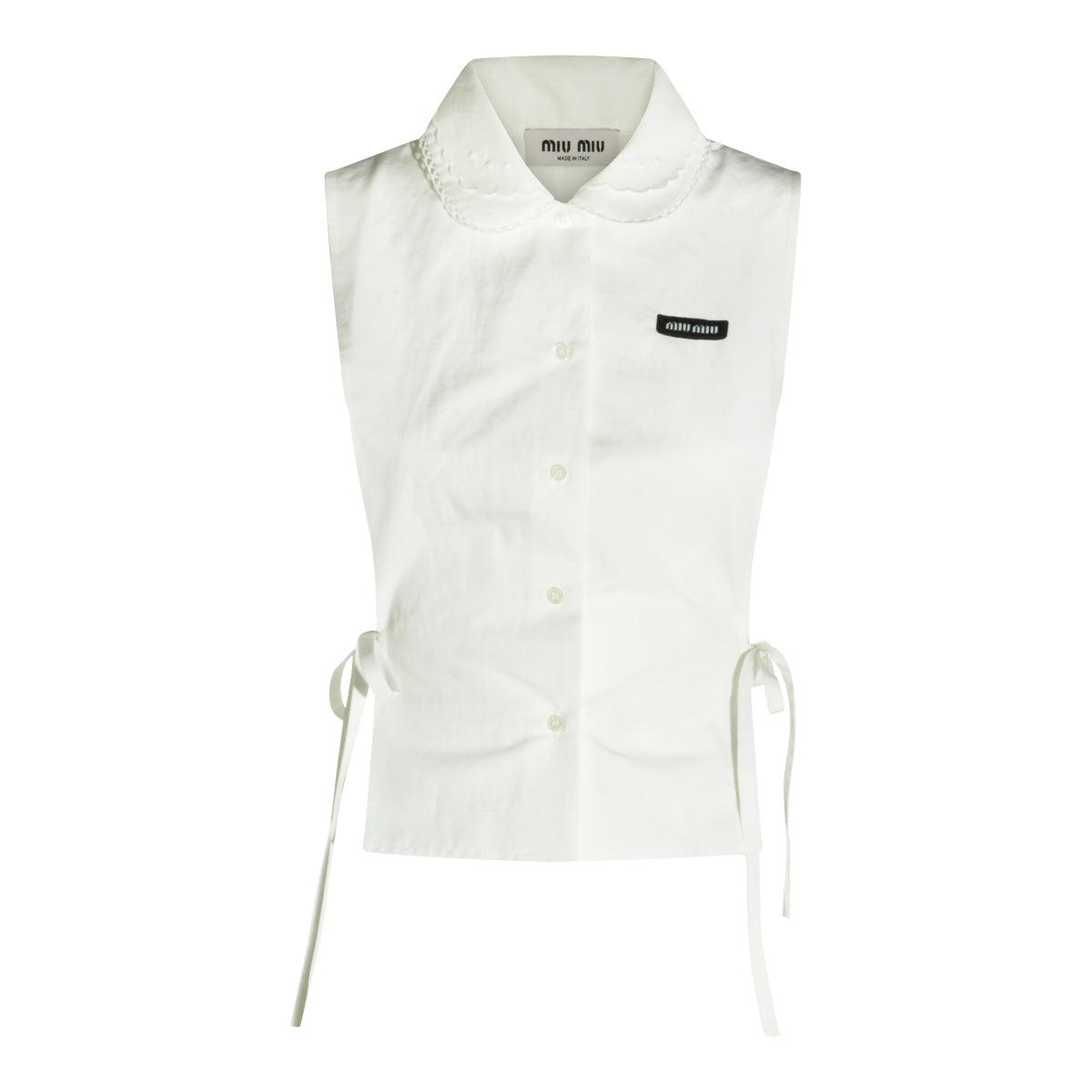 WHITE COTTON AND LINEN SHIRT