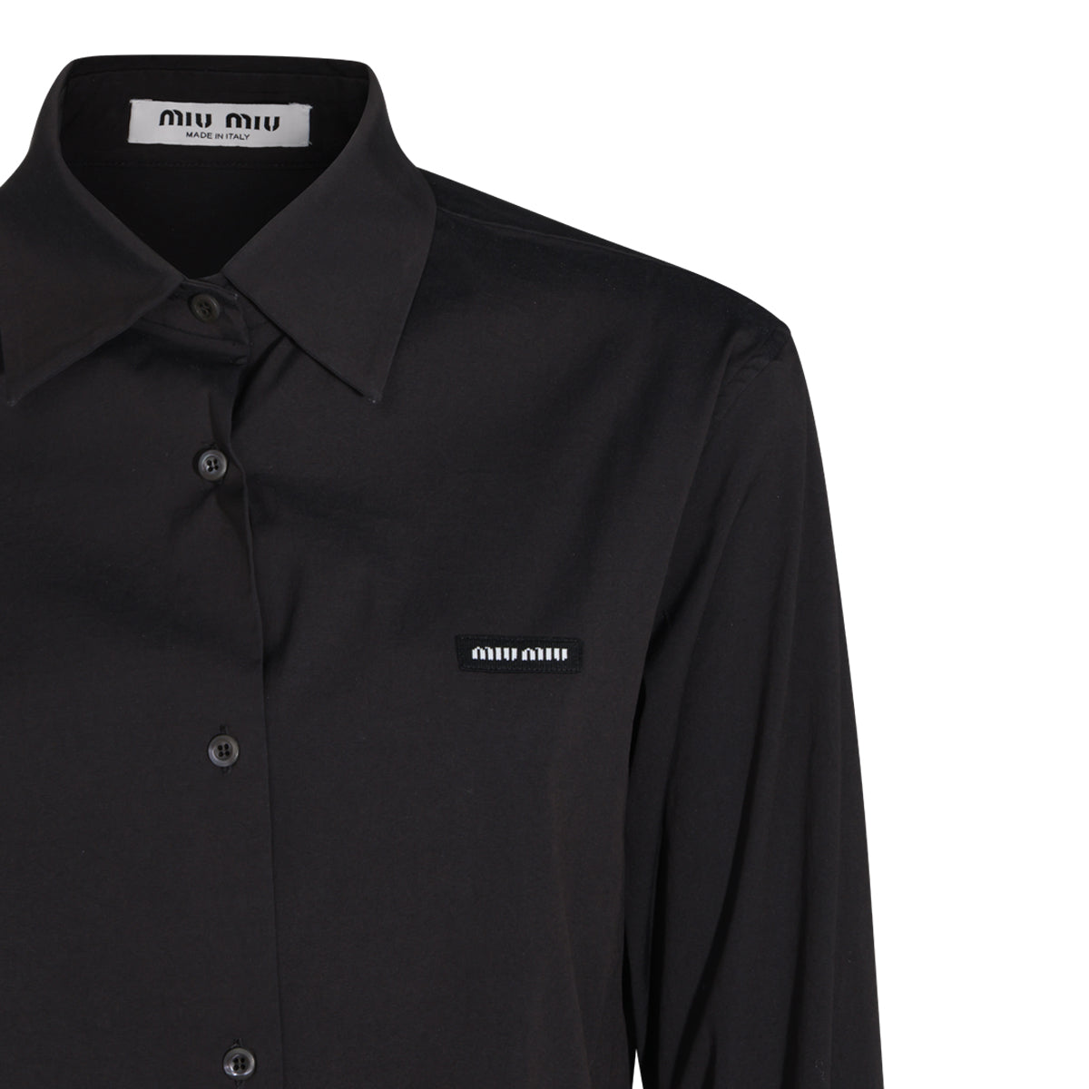 BLACK COTTON STRETCH SHIRT