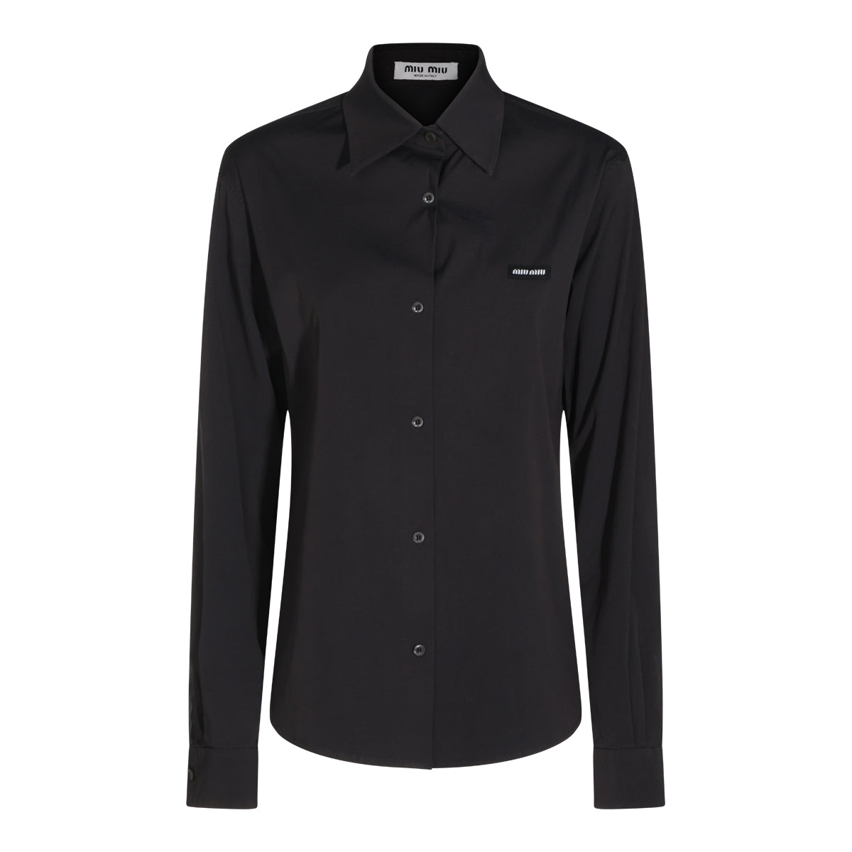 BLACK COTTON STRETCH SHIRT
