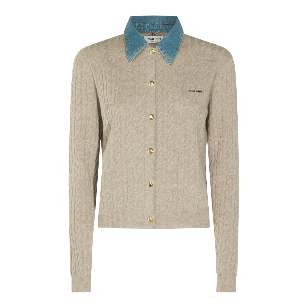 SAND SILK AND CASHMERE BLEND CARDIGAN