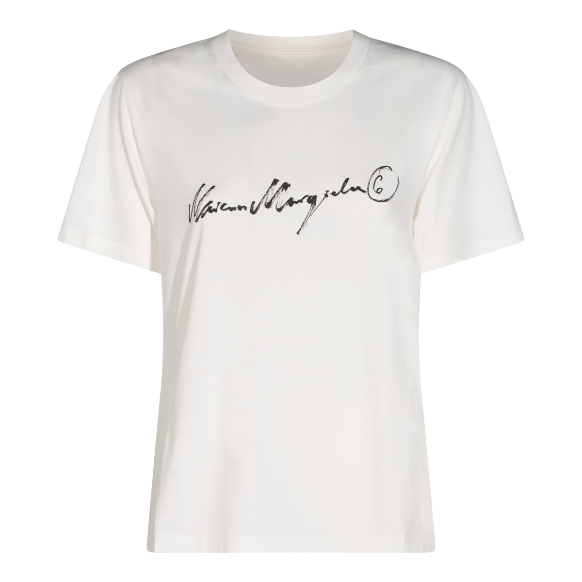 WHITE COTTON HANDWRITTEN T-SHIRT
