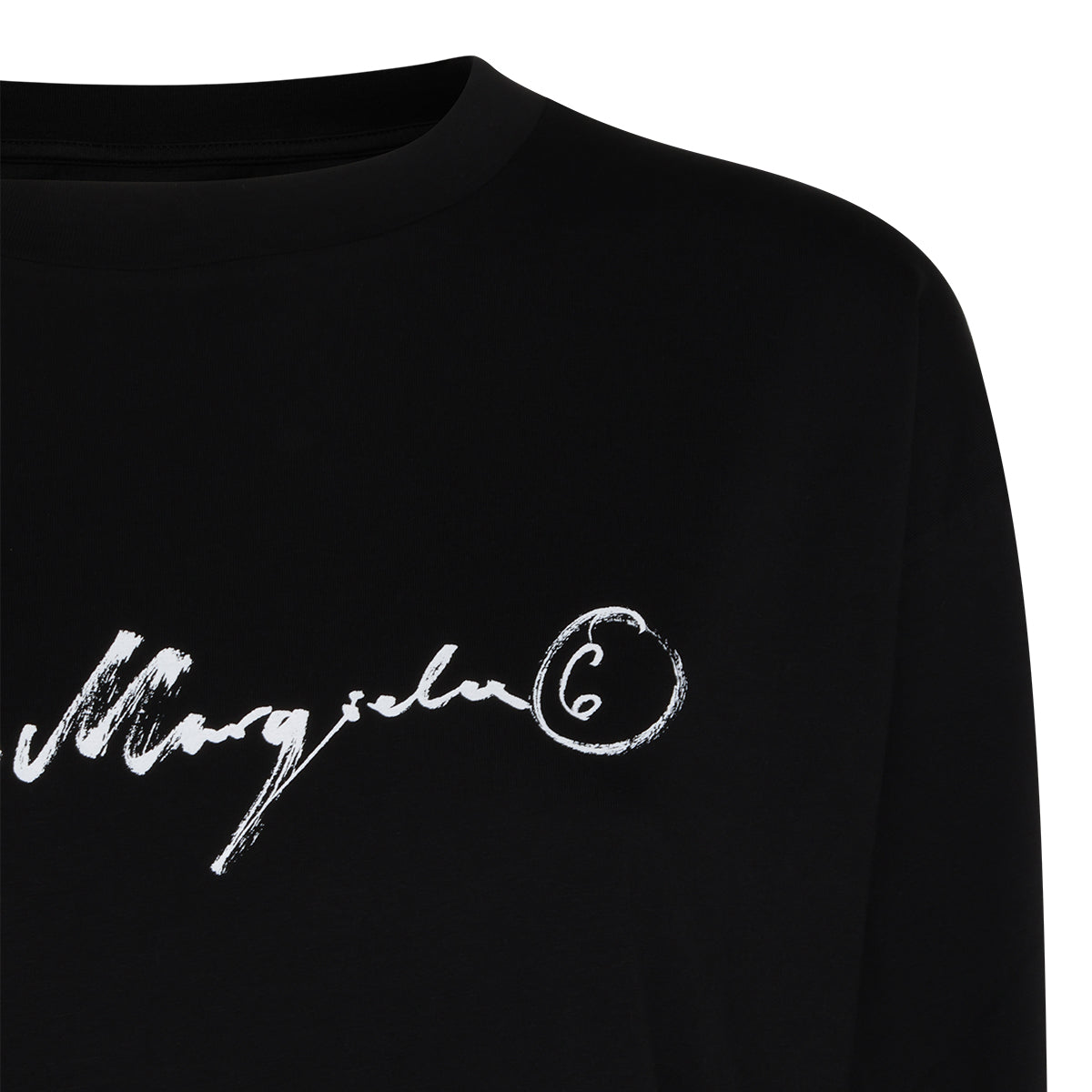 BLACK COTTON HANDWRITTEN T-SHIRT