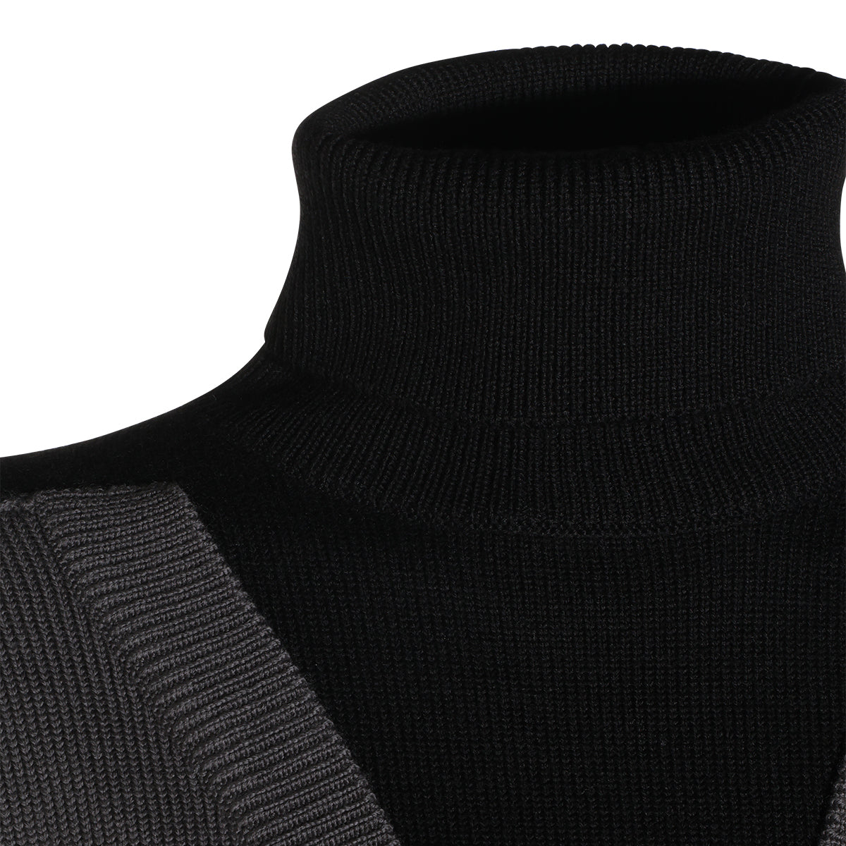 BLACK AND DARK GREY WOOL KNITWEAR