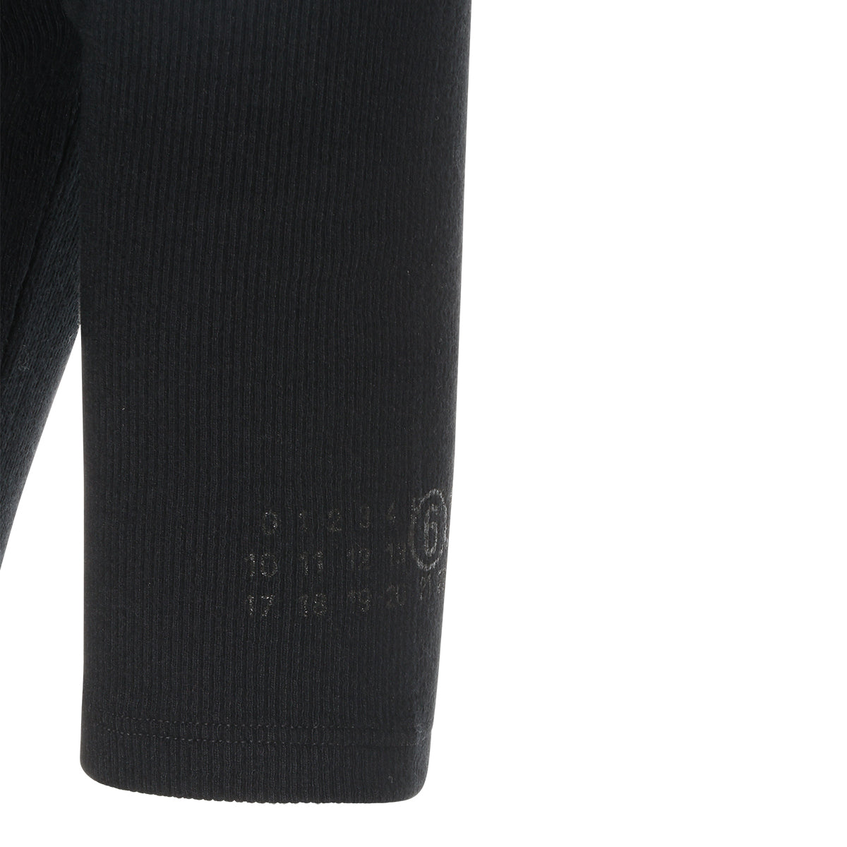 BLACK COTTON AND WOOL BLEND STRETCH TOP