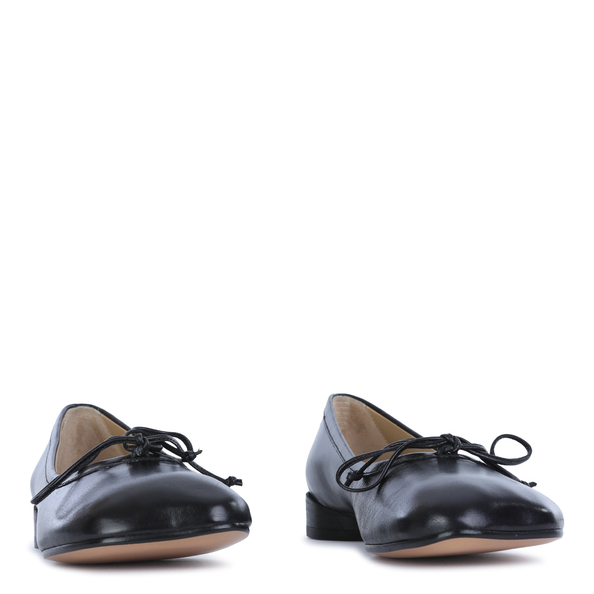 BLACK LEATHER ANATOMIC BALLET SHOES