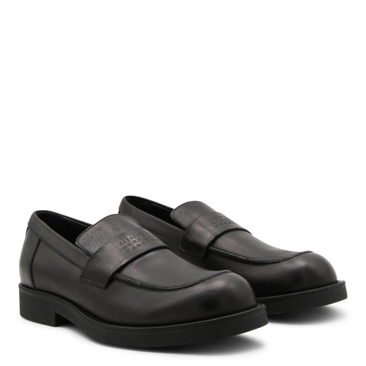 BLACK LEATHER LOAFERS
