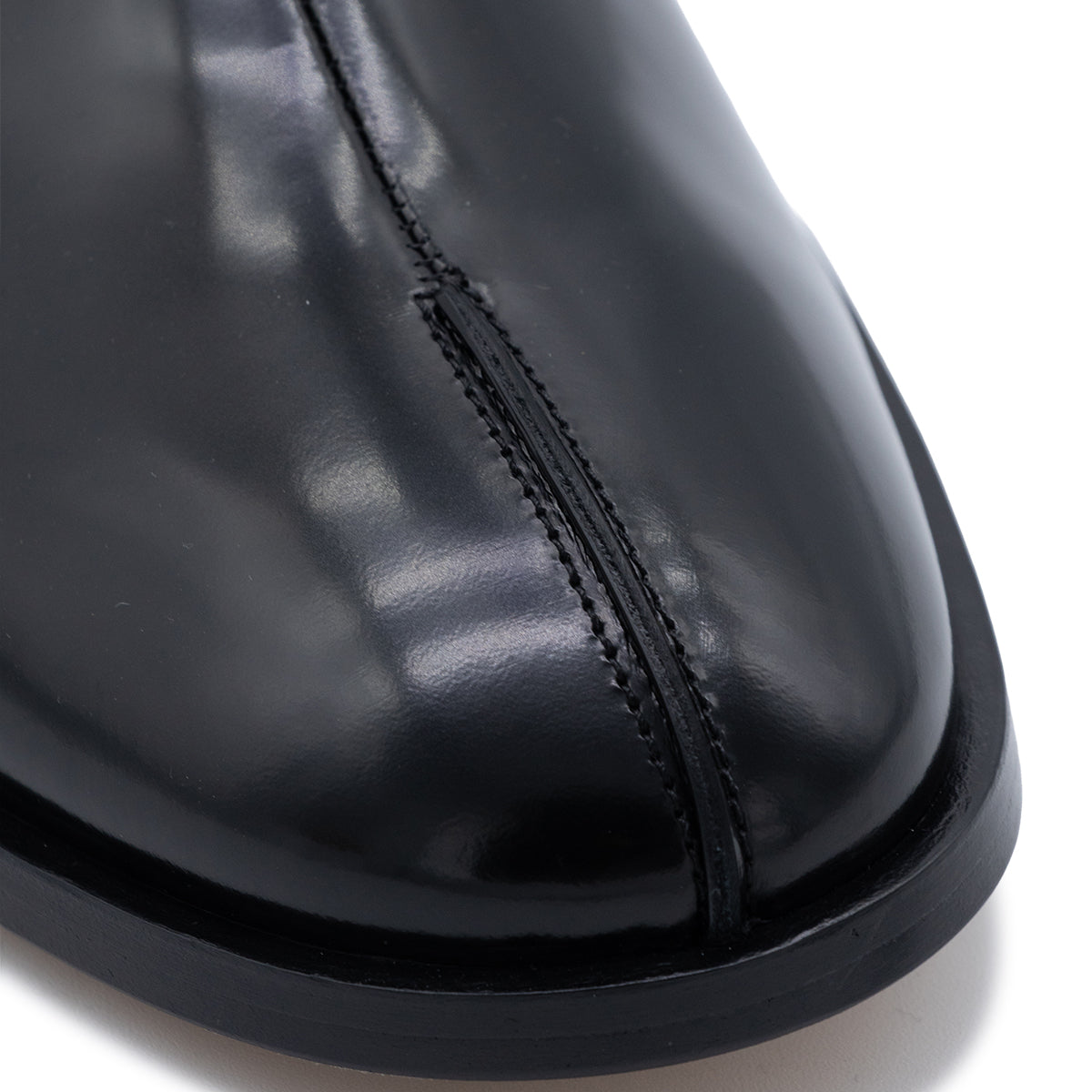BLACK LEATHER ANKLE BOOTS