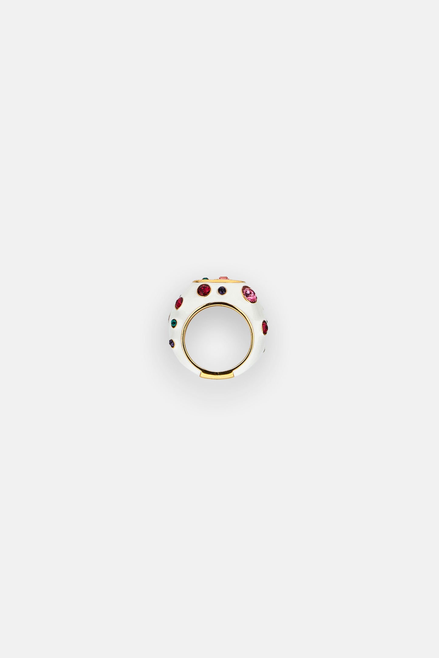 ENAMELED RING WITH CRYSTALS