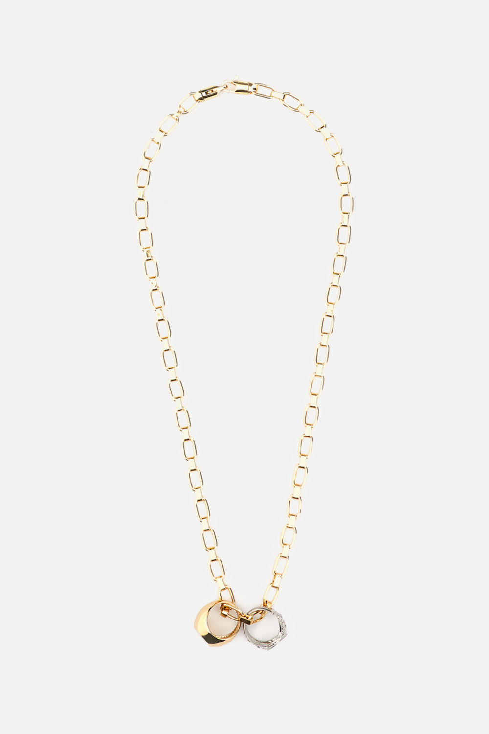 MODULÉE CHAIN NECKLACE WITH DOUBLE RING CHARMS