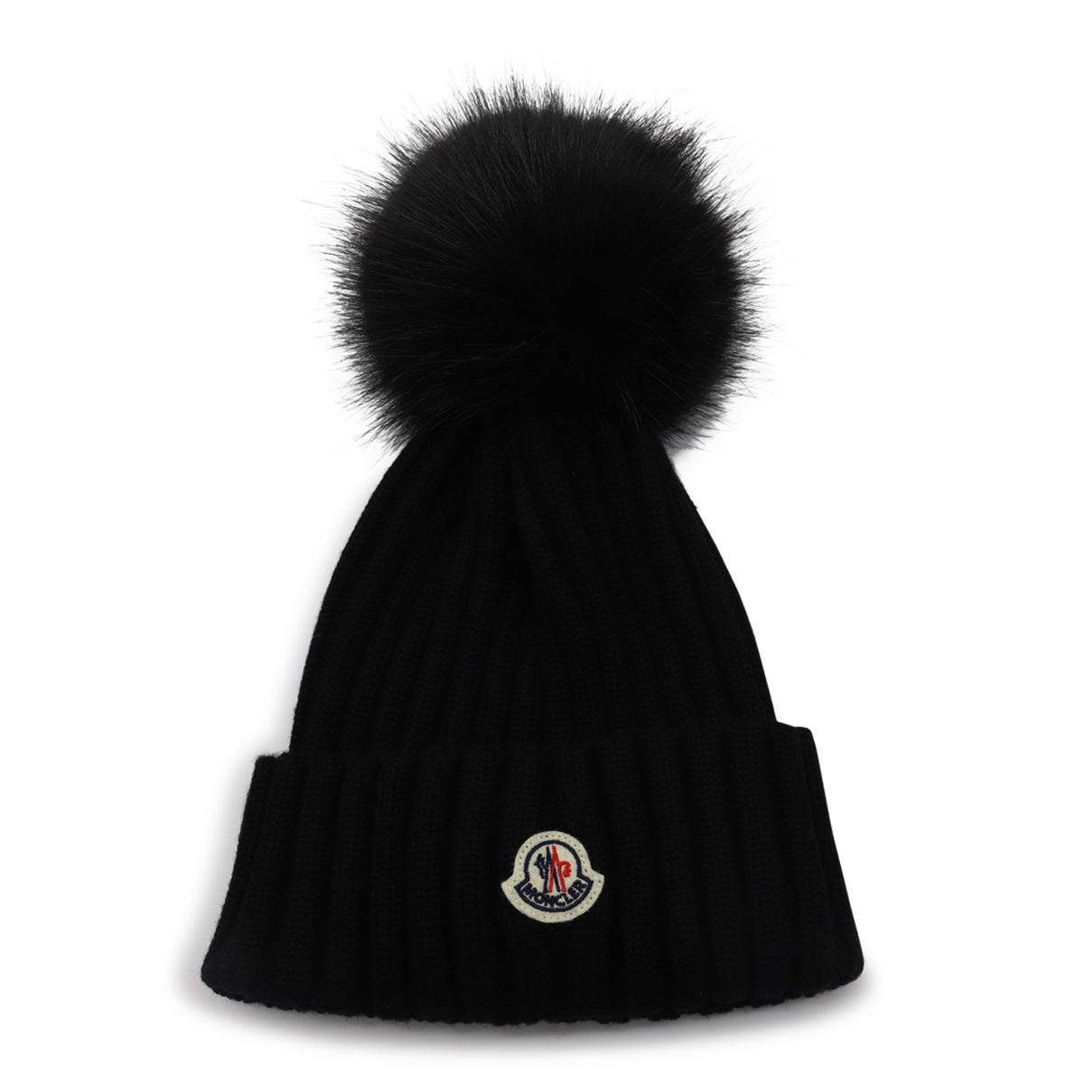 BLACK WOOL POM POM BEANIE