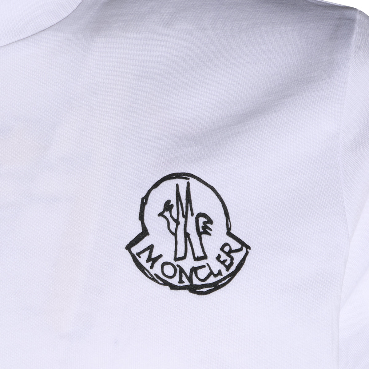 WHITE COTTON LOGO PATCH T-SHIRT