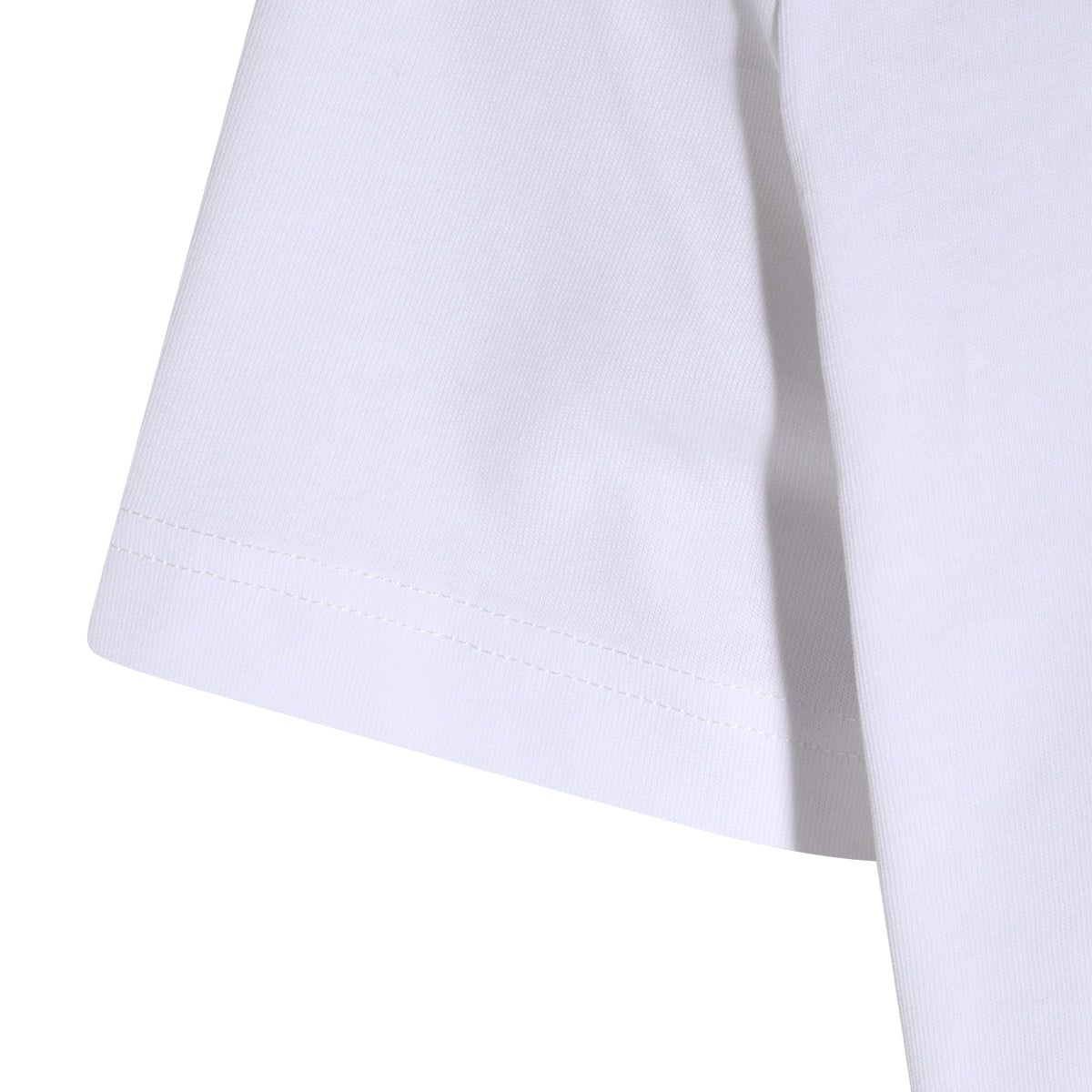 WHITE COTTON LOGO PATCH T-SHIRT