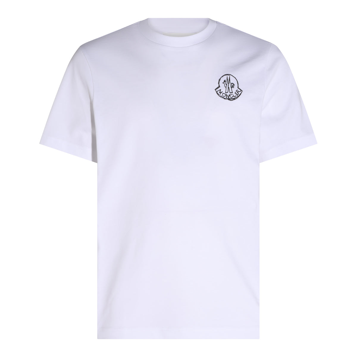 WHITE COTTON LOGO PATCH T-SHIRT