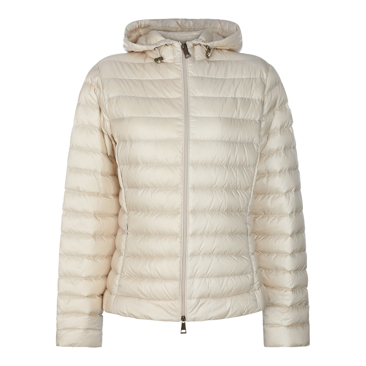 BEIGE PUFFER IGELHOOD DOWN JACKET