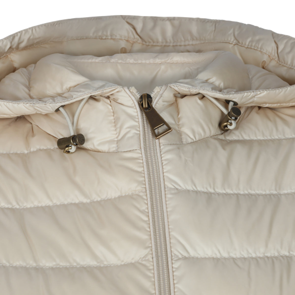 BEIGE PUFFER IGELHOOD DOWN JACKET