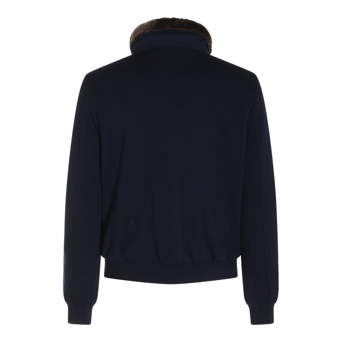 NAVY VIRGIN WOOL AND CASHMERE BLEND BELLATI CASUAL JACKET