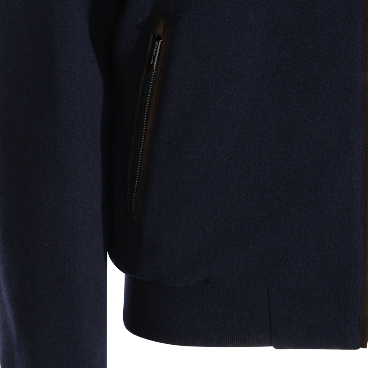 NAVY VIRGIN WOOL AND CASHMERE BLEND BELLATI CASUAL JACKET