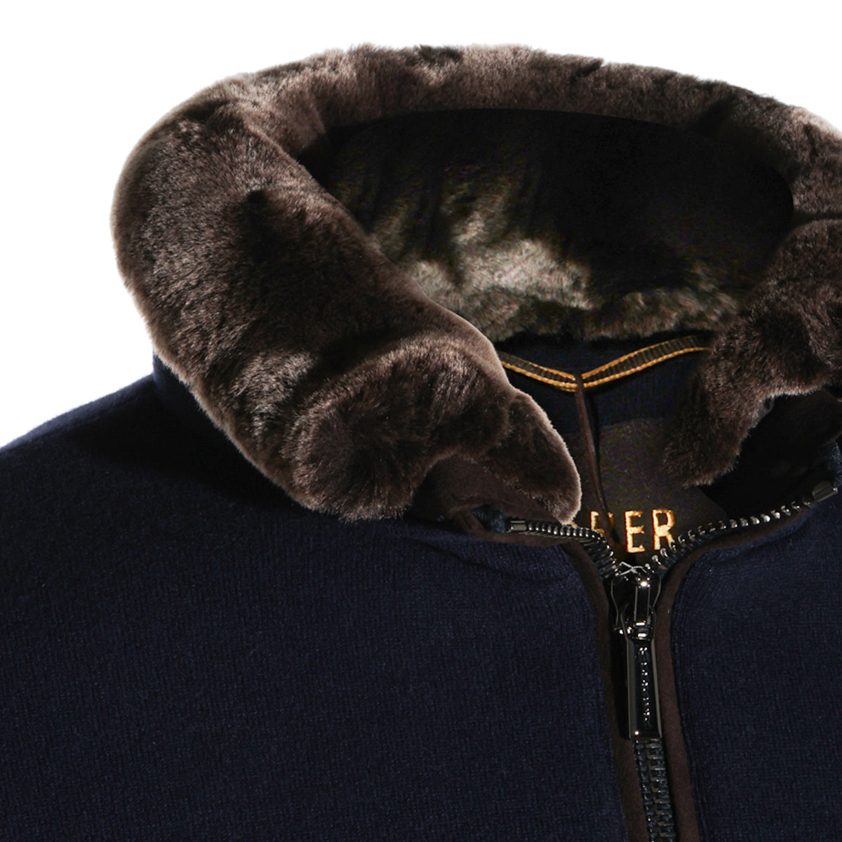 NAVY VIRGIN WOOL AND CASHMERE BLEND BELLATI CASUAL JACKET