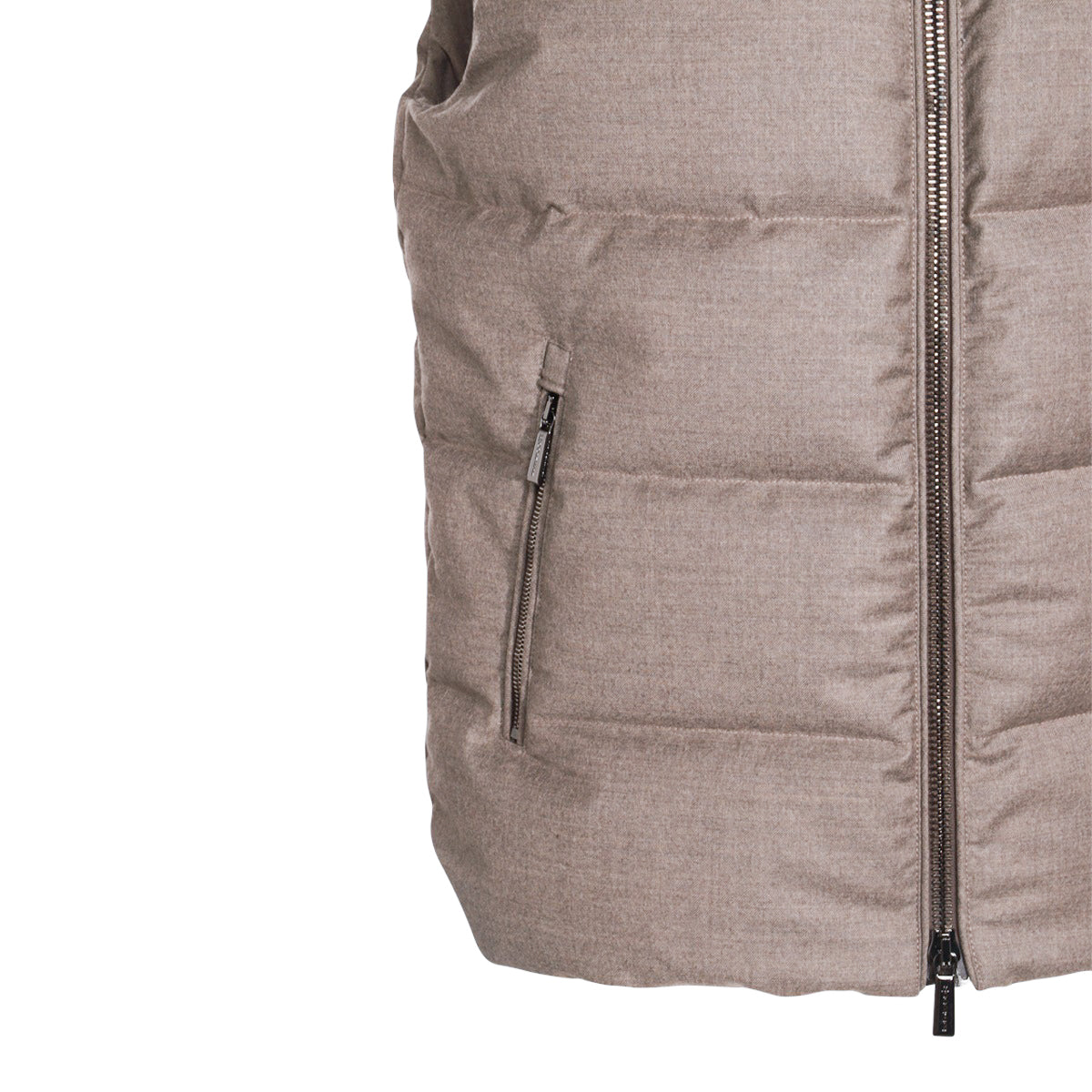 BEIGE FIRE PUFFER VEST DOWN JACKET